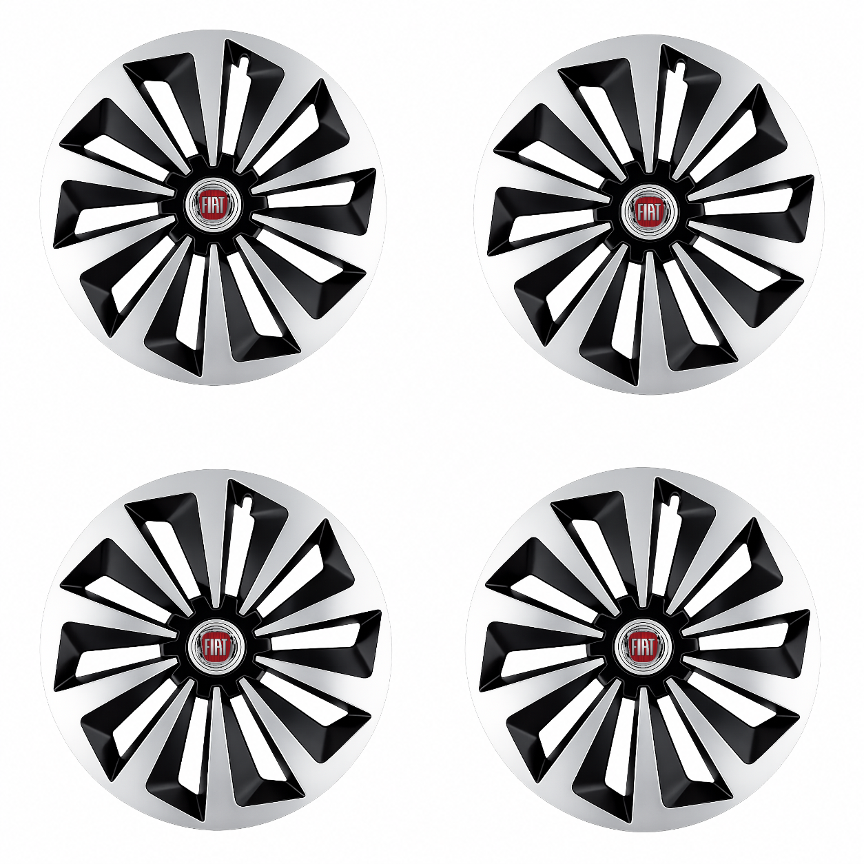 Set 4 capace roti Fox Gri-Negru R17 pentru gama auto Fiat
