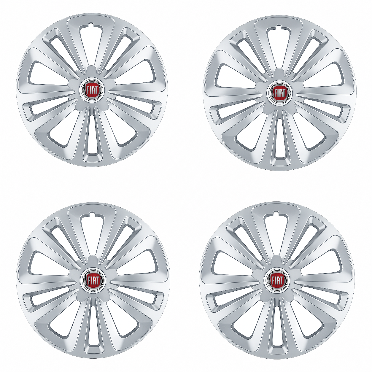 Set 4 Capace Roti Terra Gri R16, pentru Fiat