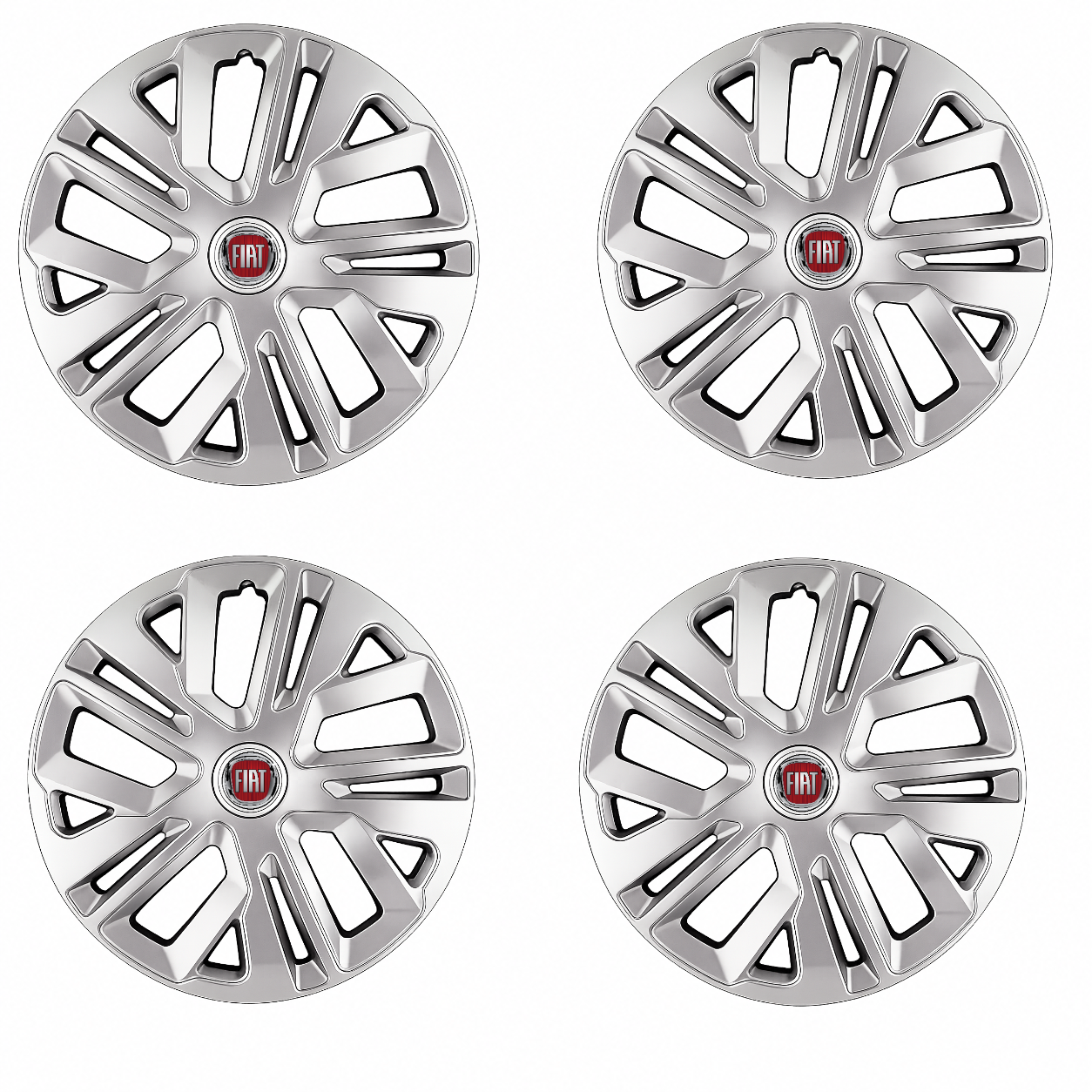 Set 4 Capace Roti 16 inchi (R16) Raven Gri, Compatibile Cu Fiat