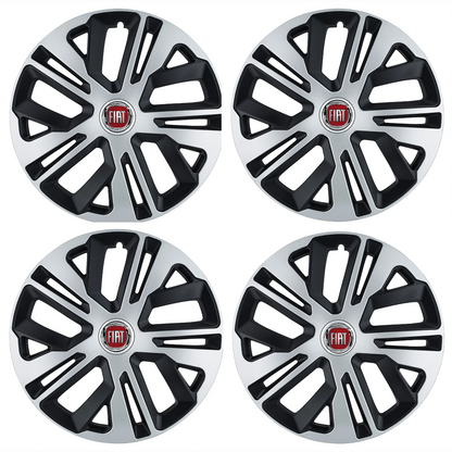 Set 4 Capace Roti 14 inchi (R14) Raven Gri-Negru, Compatibile Cu Fiat
