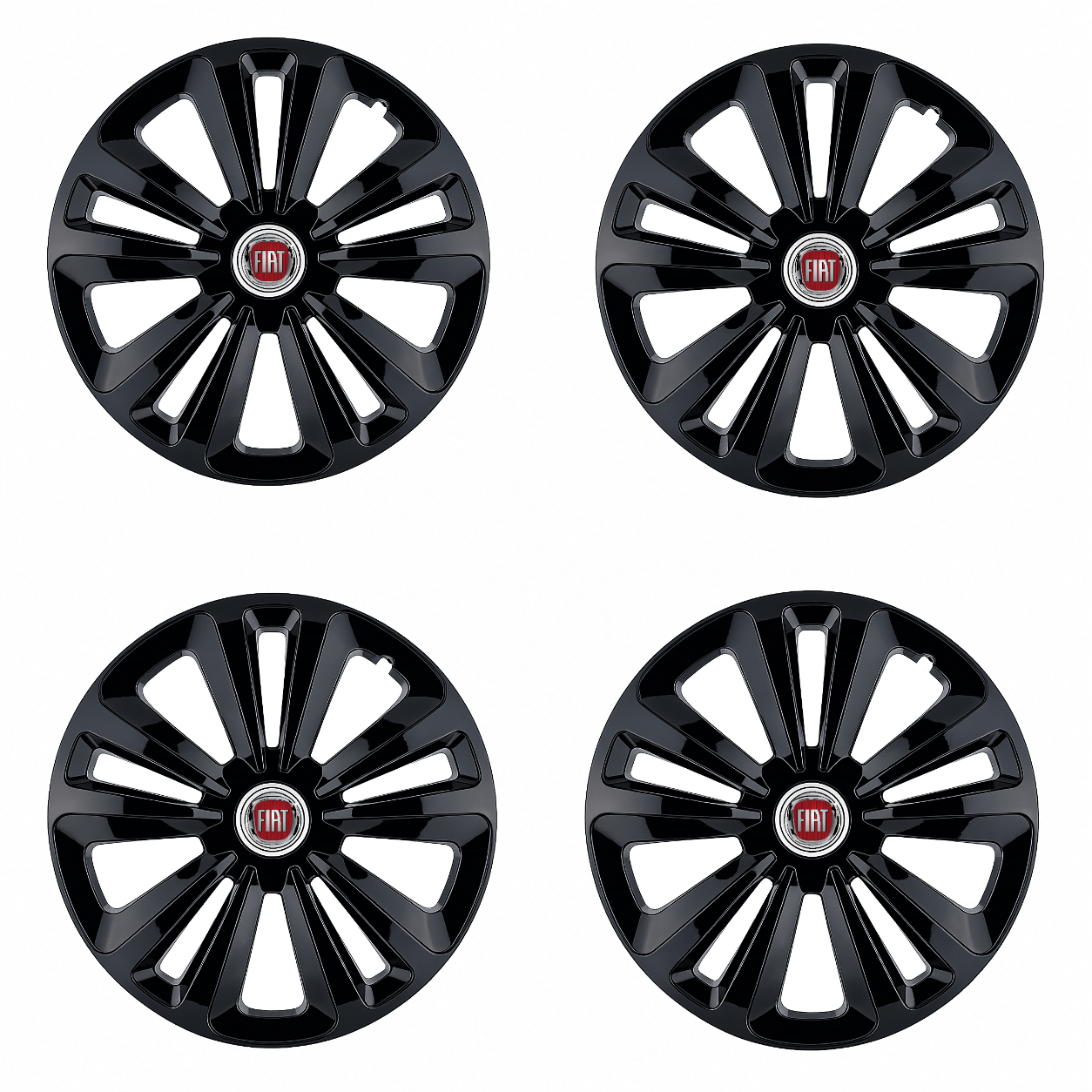Set 4 Capace Roti Terra Negru R16, pentru Fiat