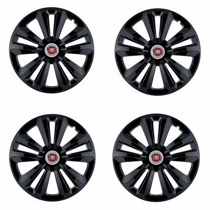 Set 4 Capace Roti Terra Negru R16, pentru Fiat