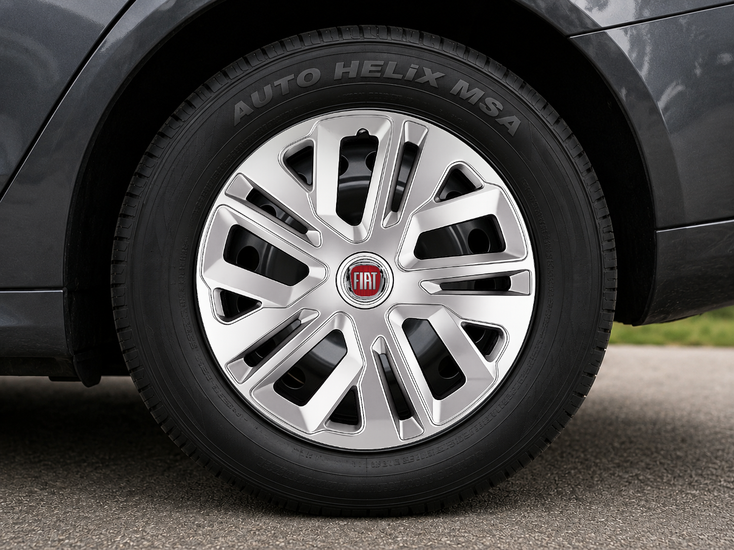 Set 4 Capace Roti 16 inchi (R16) Raven Gri, Compatibile Cu Fiat