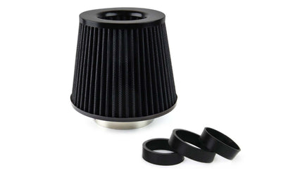 Filtru sport universal de admisie a aerului auto, Negru 160x155x118mm cu adaptori