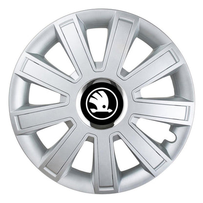 Set 4 Capace Roti, potrivite jantelor de R14, pentru Skoda Nou, model flash cromat