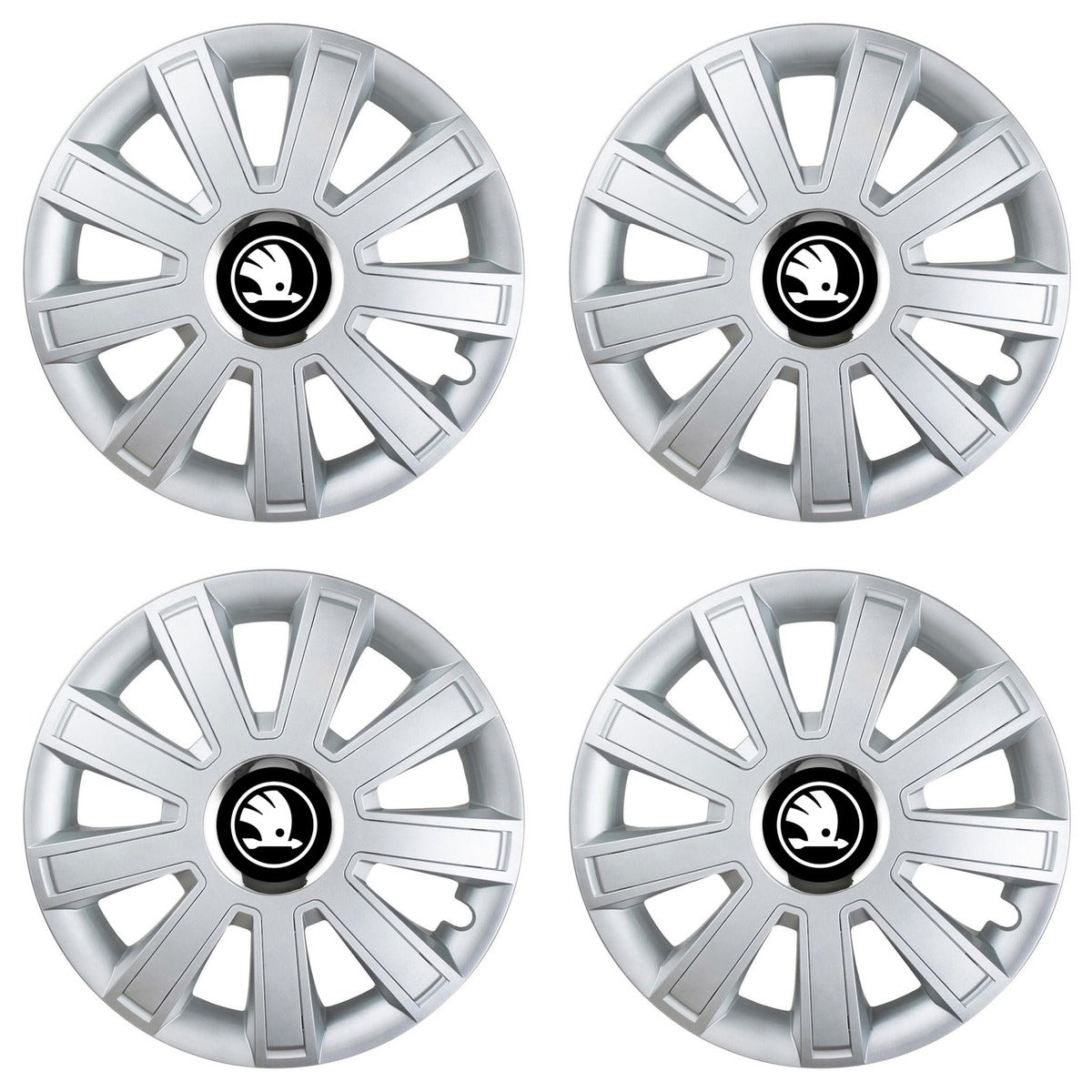Set 4 Capace Roti, potrivite jantelor de R14, pentru Skoda Nou, model flash cromat