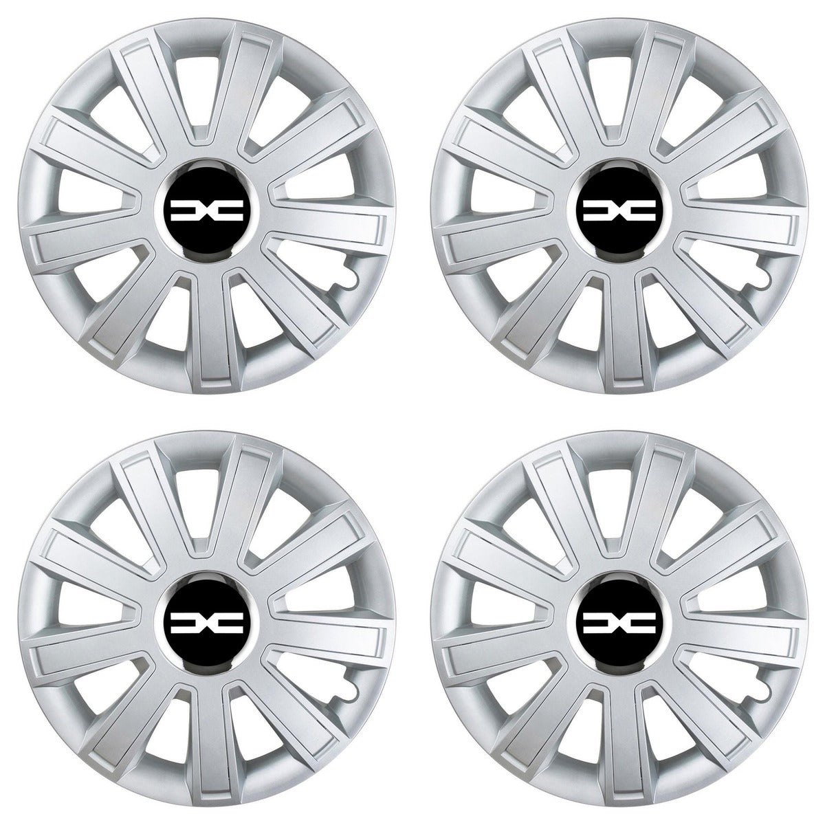 Set 4 Capace Roti, potrivite jantelor de R15, pentru Dacia Nou, model flash cromat