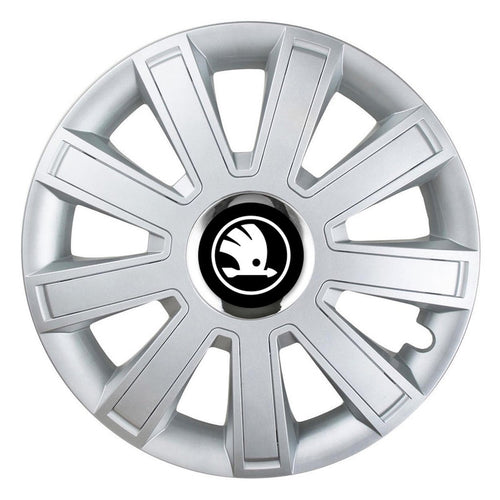 Set 4 Capace Roti, potrivite jantelor de R15, pentru Skoda Nou, model flash cromat