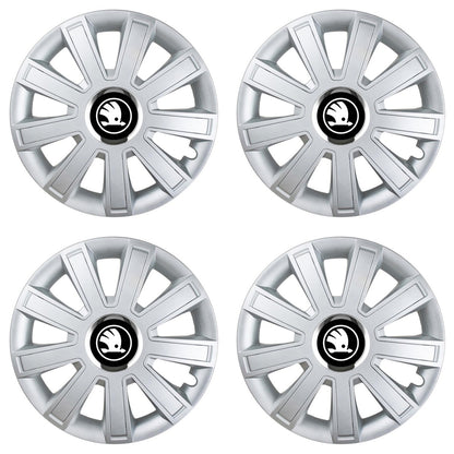 Set 4 Capace Roti, potrivite jantelor de R15, pentru Skoda Nou, model flash cromat