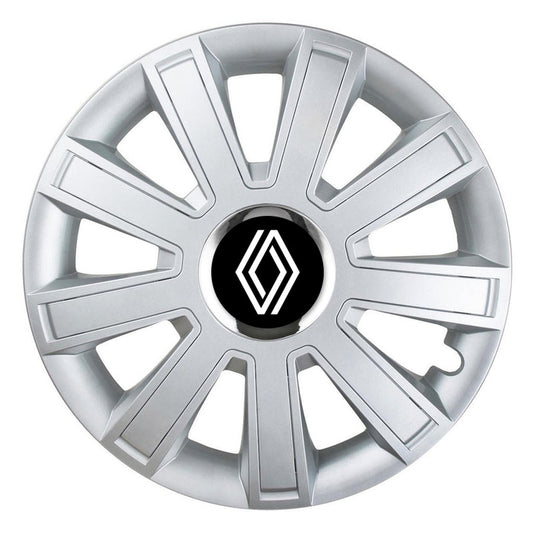 Set 4 Capace Roti, potrivite jantelor de R15, pentru Renault Nou, model flash cromat