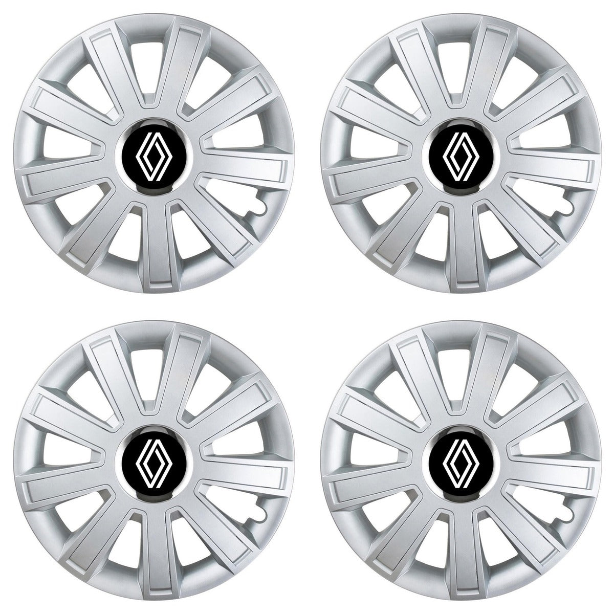 Set 4 Capace Roti, potrivite jantelor de R15, pentru Renault Nou, model flash cromat