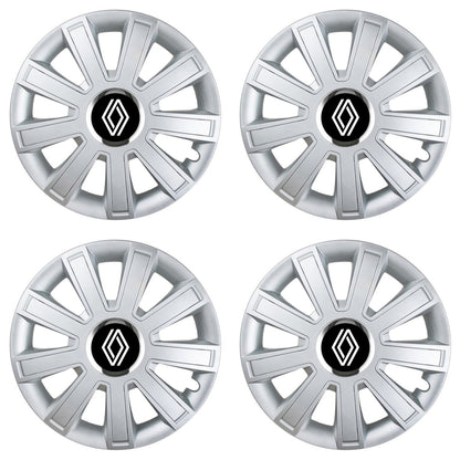 Set 4 Capace Roti, potrivite jantelor de R16, pentru Renault Nou, model flash cromat