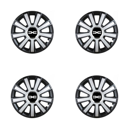 Set 4 capace roti Flash Gri-Negru R14 pentru gama auto Dacia Nou