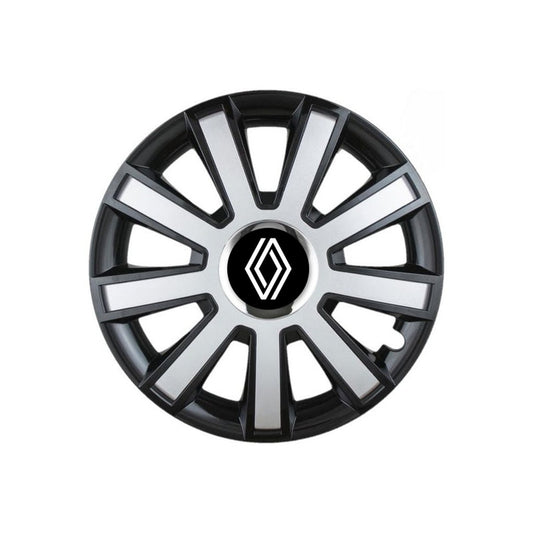 Set 4 capace roti Flash Gri-Negru R14 pentru gama auto Renault Nou