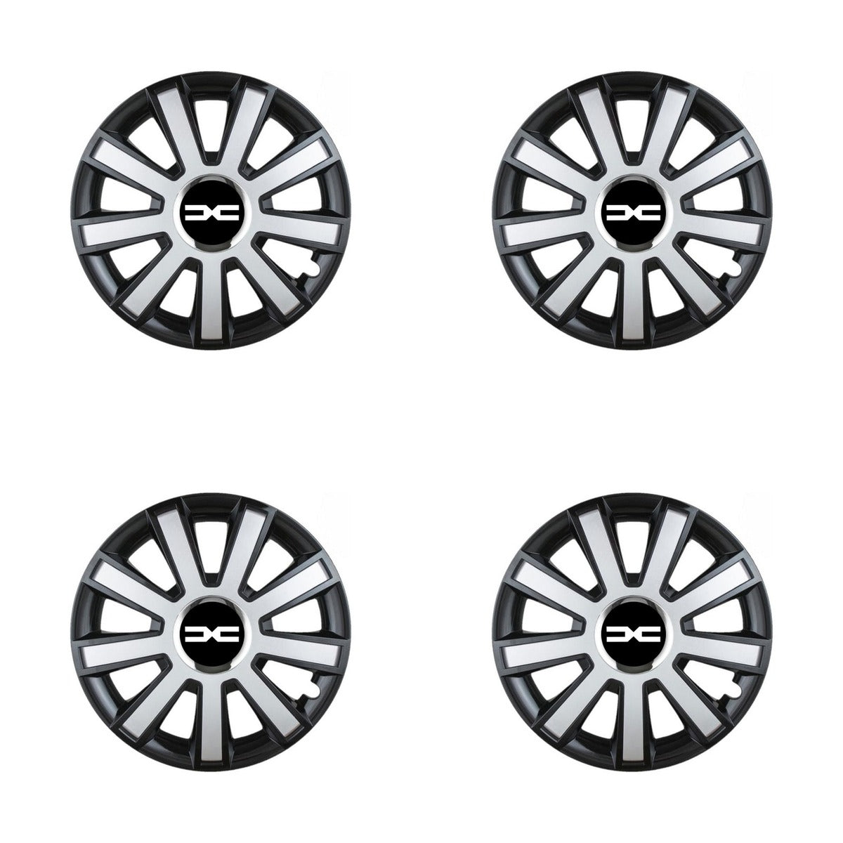 Set 4 capace roti Flash Gri-Negru R15 pentru gama auto Dacia Nou