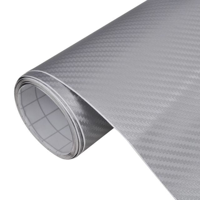 Folie carbon auto 3D, 2 x 1.27 M, Argintiu