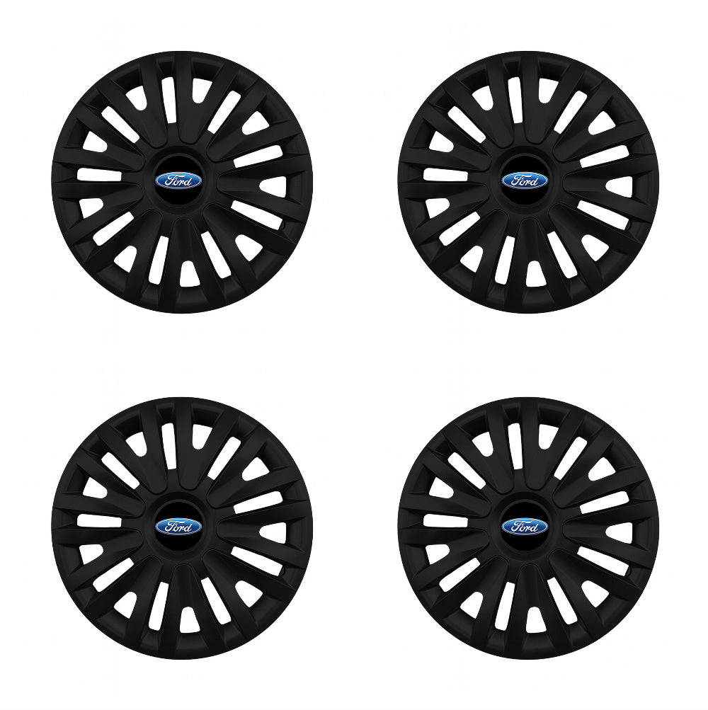 Set 4 capace roti potrivite jantelor de 14 inch compatibile FORD, Model - 217 Black