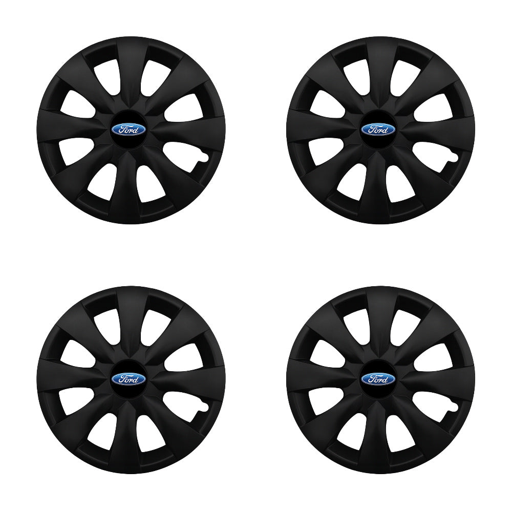 Set 4 capace roti potrivite jantelor de 15 inch compatibile FORD, Model - 316 Black Edition