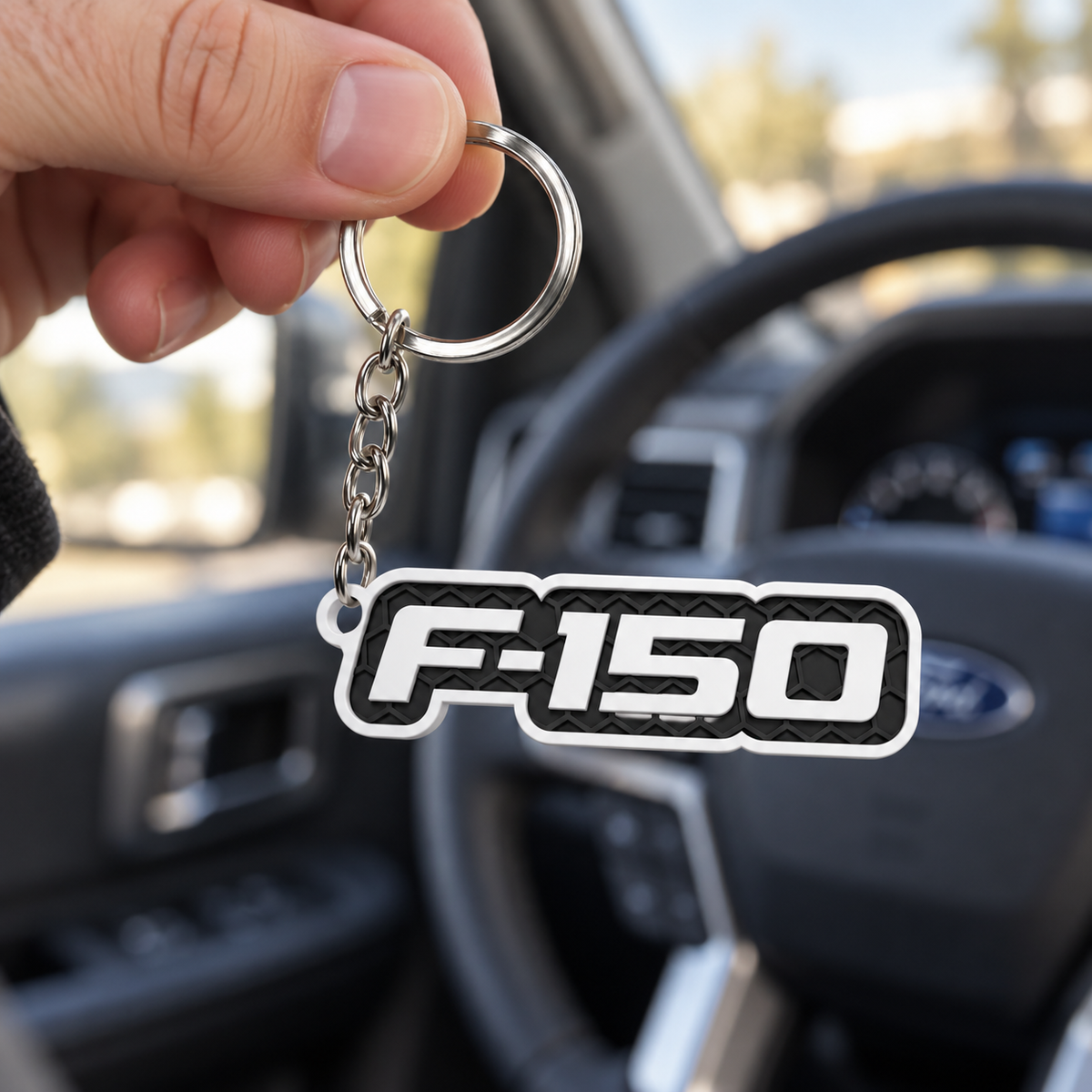 Breloc auto Ford F-150 cu lanț și inel