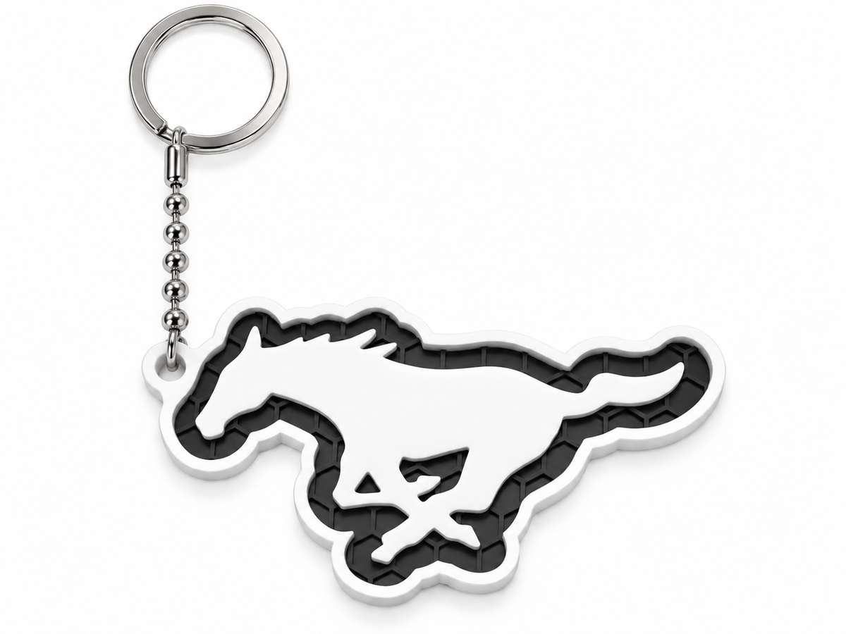 Breloc auto Ford Mustang logo cu lanț și inel