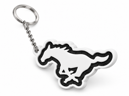 Breloc auto Ford Mustang logo cu lanț și inel