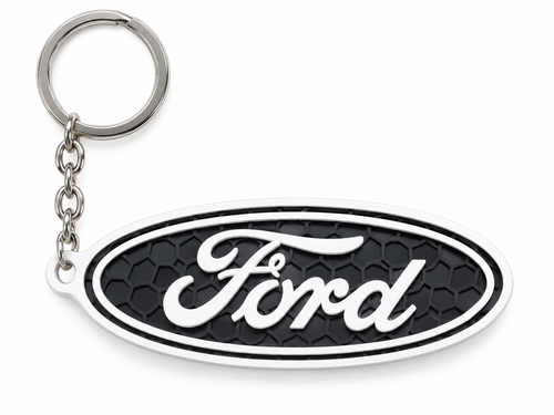 Breloc auto Ford logo oval cu lanț și inel