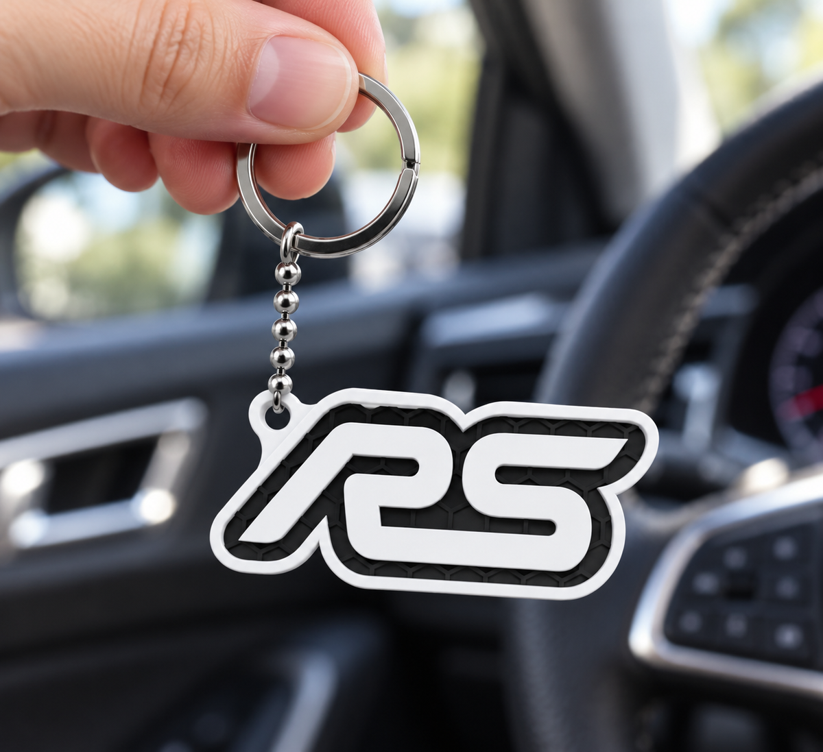 Breloc auto Ford RS cu lanț și inel