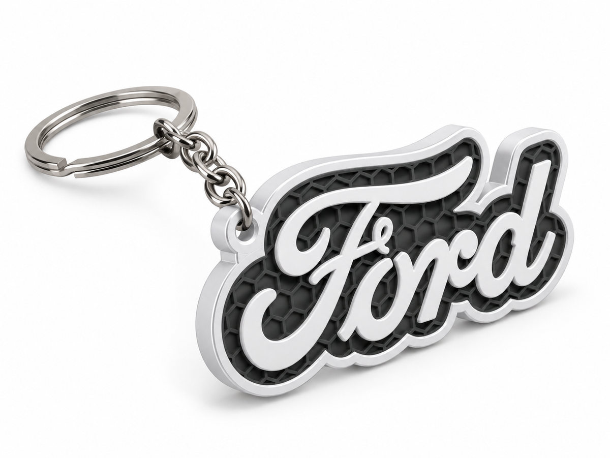 Breloc auto Ford inscripție cu lanț și inel