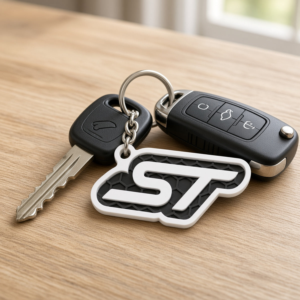 Breloc auto Ford ST cu lanț și inel