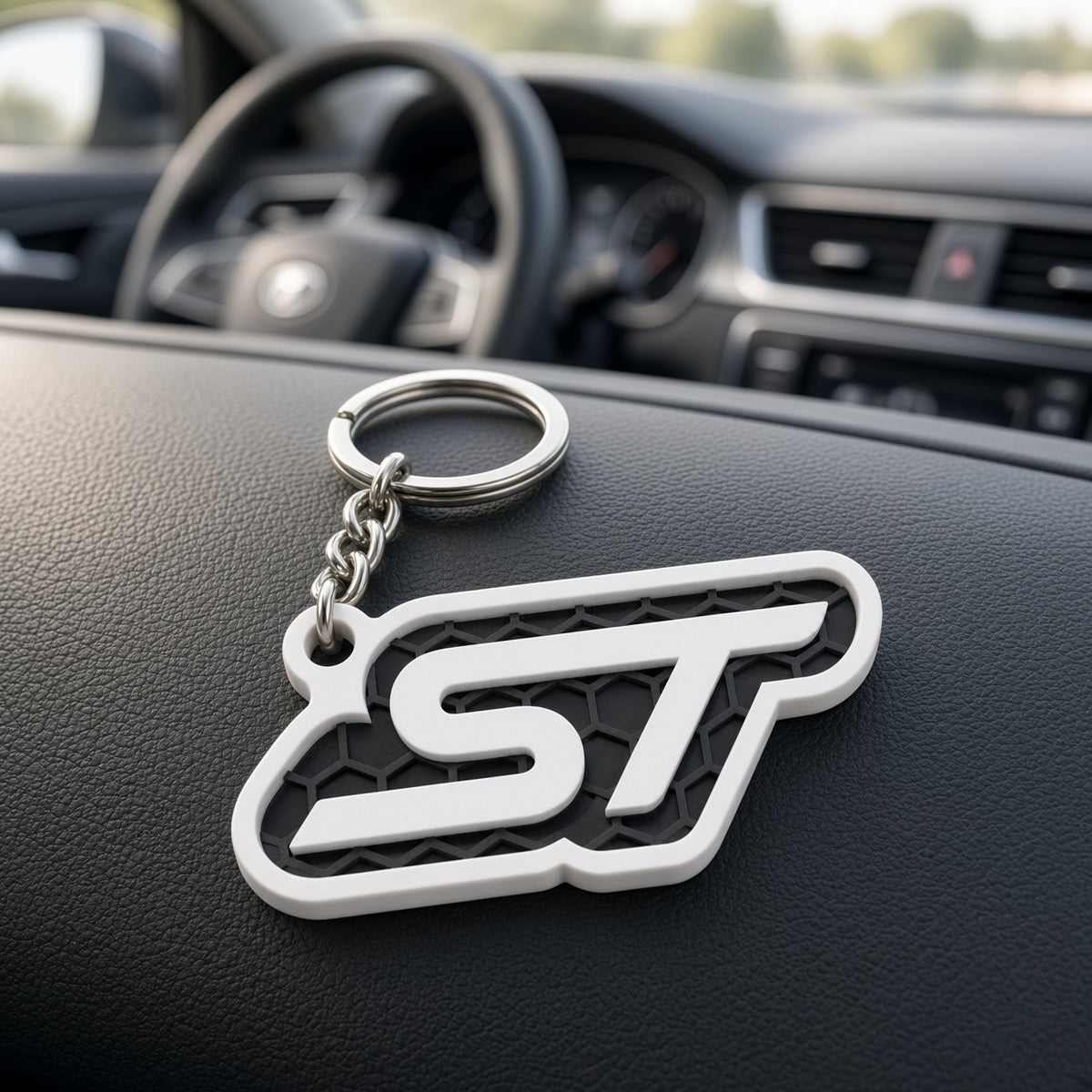 Breloc auto Ford ST cu lanț și inel