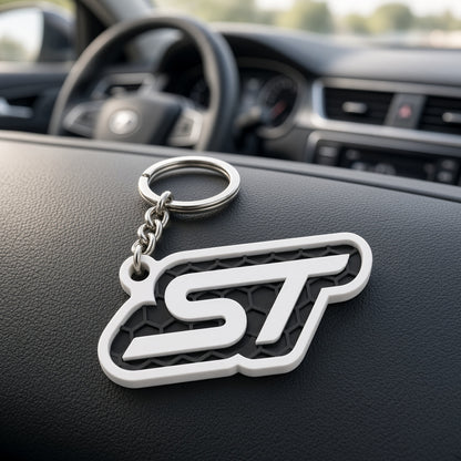 Breloc auto Ford ST cu lanț și inel