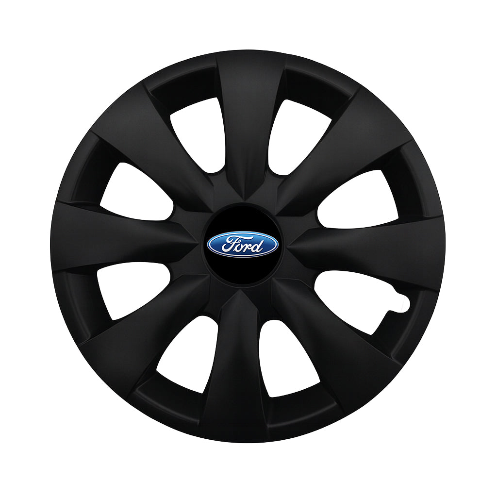 Set 4 capace roti potrivite jantelor de 15 inch compatibile FORD, Model - 316 Black Edition