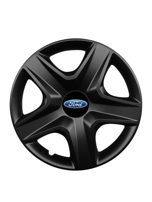 Set 4 capace roti potrivite jantelor de 15 inch compatibile FORD, Model 340 Black