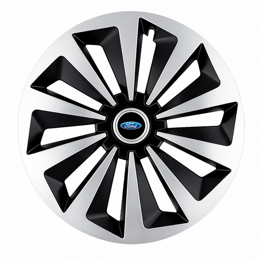 Set 4 capace roti Fox Gri-Negru R15 Compatibil Cu Ford