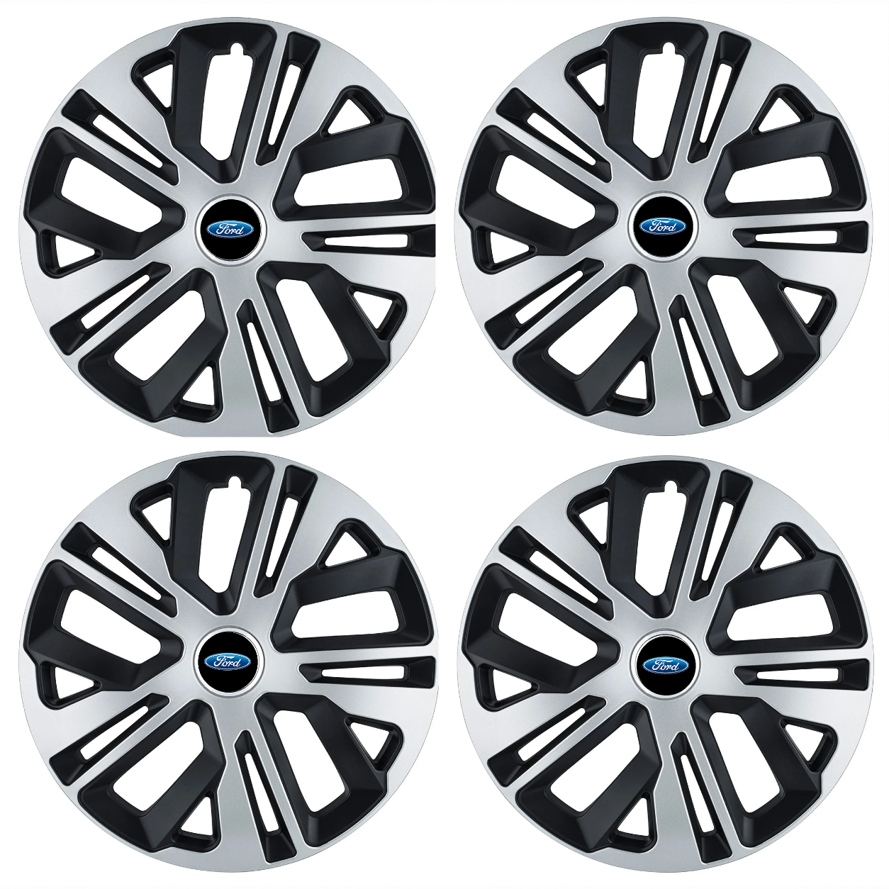 Set 4 Capace Roti 16 inchi (R16) Raven Gri-Negru, Compatibile Cu Ford