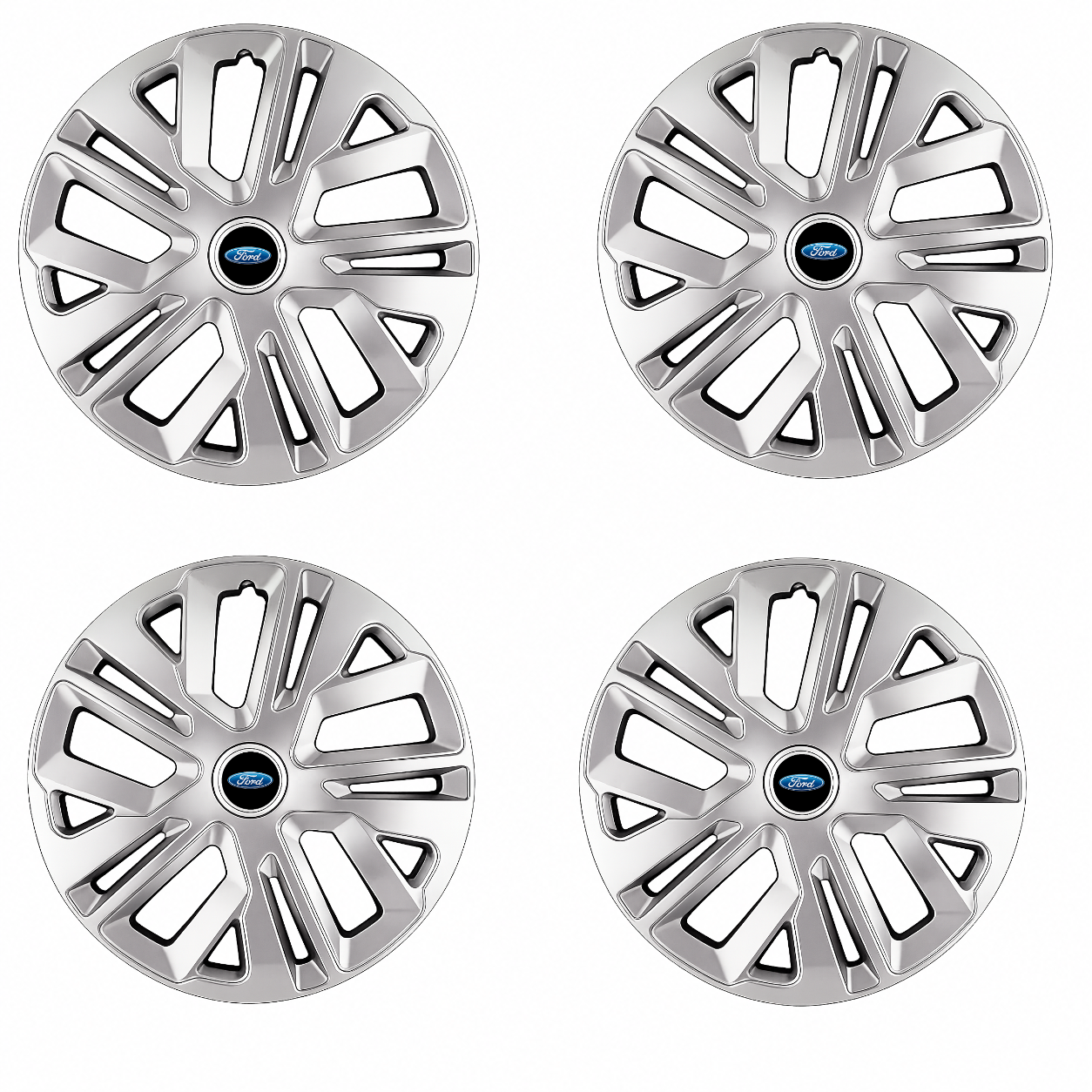 Set 4 Capace Roti 16 inchi (R16) Raven Gri, Compatibile Cu Ford
