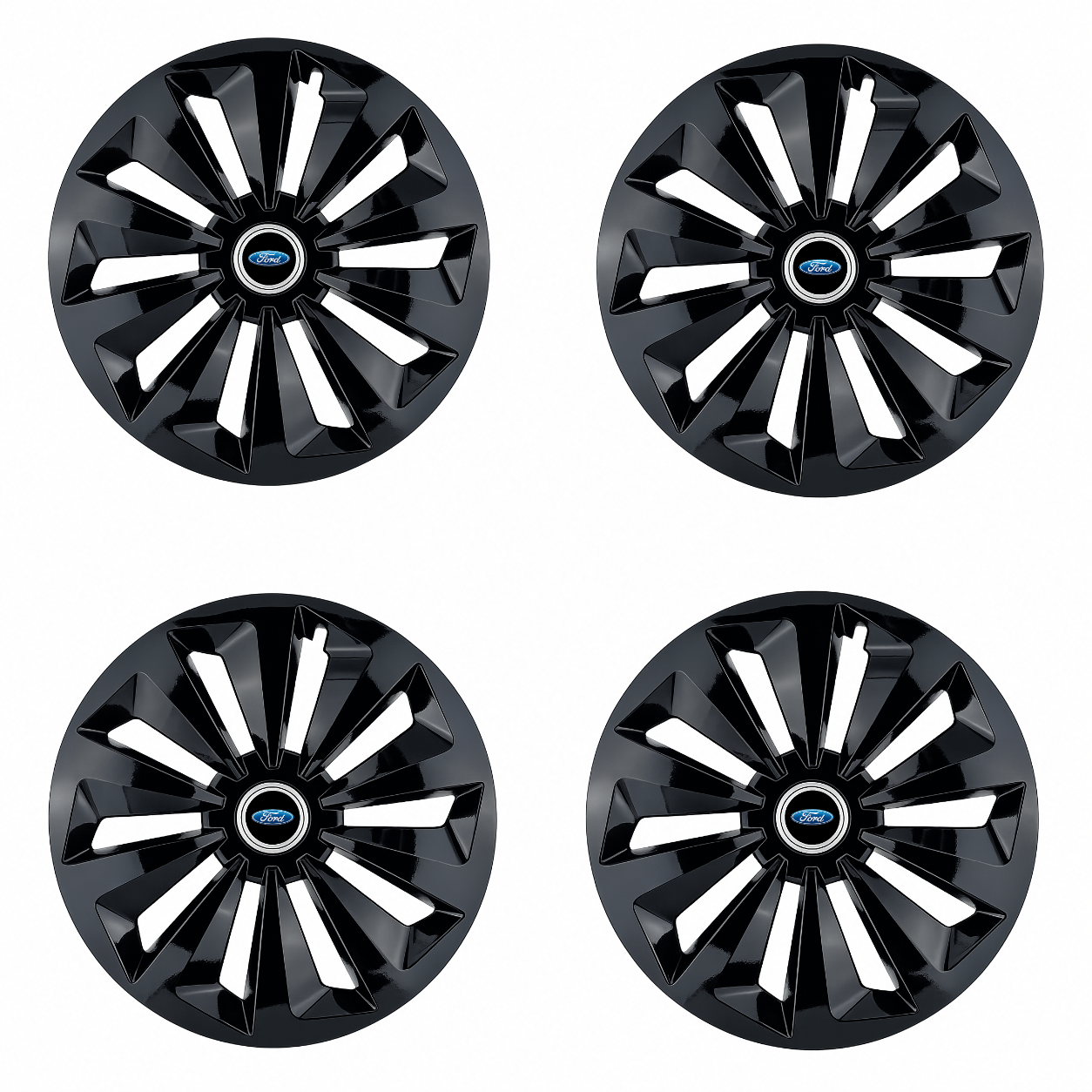Set 4 capace roti Fox negru R15 Compatibil Cu Ford