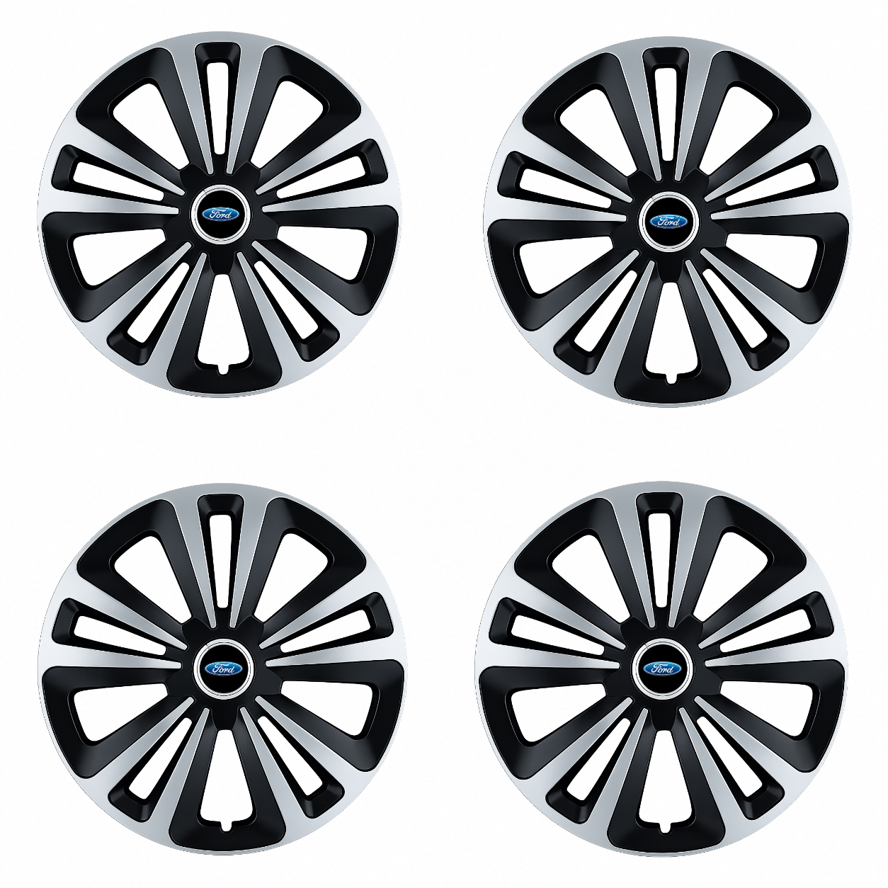 Set 4 Capace Roti Terra Gri-Negru R15, Compatibil Cu Ford