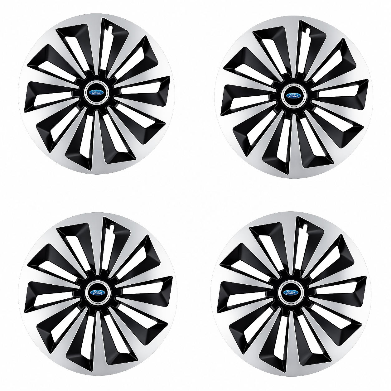 Set 4 capace roti Fox Gri-Negru R17 pentru gama auto Ford