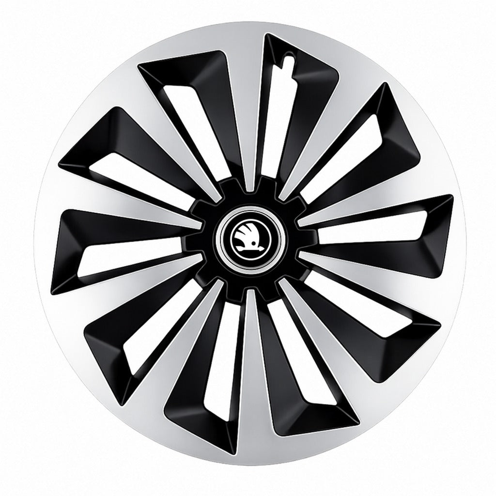 Set 4 capace roti Fox Gri-Negru R17 pentru gama auto Skoda Nou