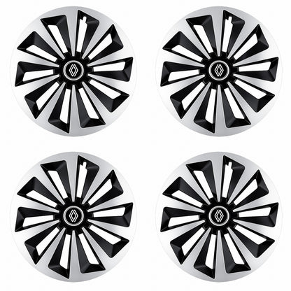 Set 4 capace roti Fox Gri-Negru R14 Compatibil Cu Renault Nou