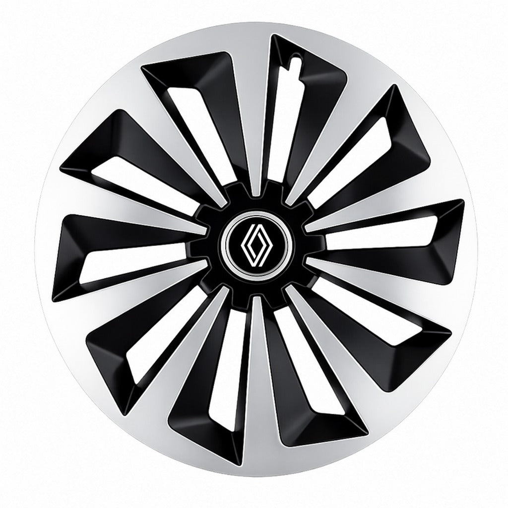 Set 4 capace roti Fox Gri-Negru R15 Compatibil Cu Renault Nou