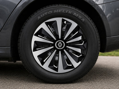 Set 4 capace roti Fox Gri-Negru R15 Compatibil Cu Renault Nou