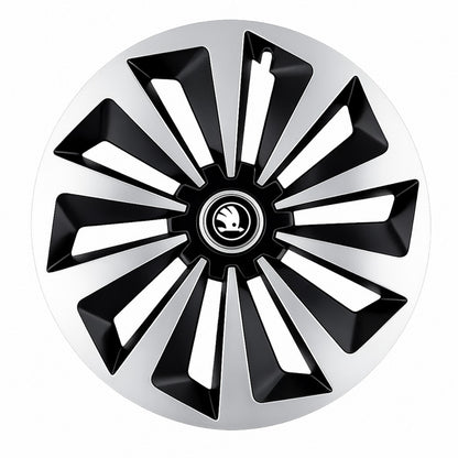 Set 4 capace roti Fox Gri-Negru R16 Compatibil Cu Skoda Nou