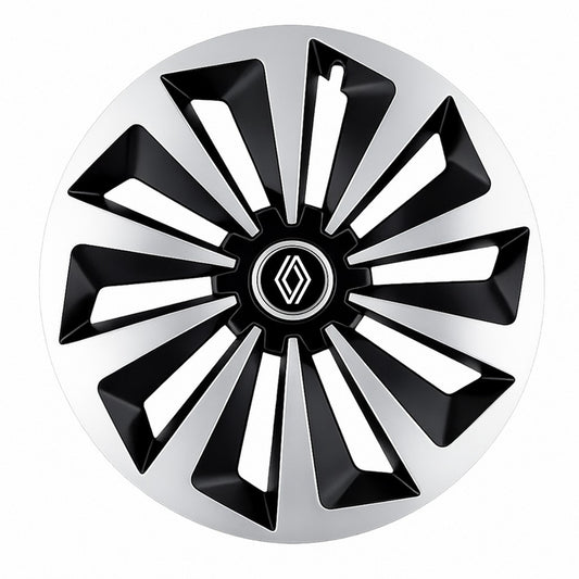 Set 4 capace roti Fox Gri-Negru R16 Compatibil Cu Renault Nou
