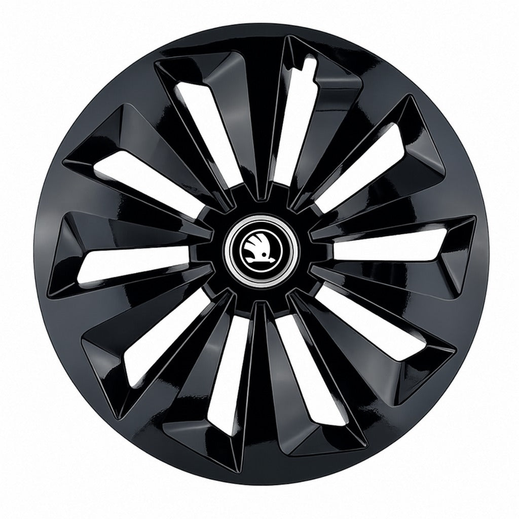 Set 4 capace roti Fox negru R15 Compatibil Cu Skoda Nou