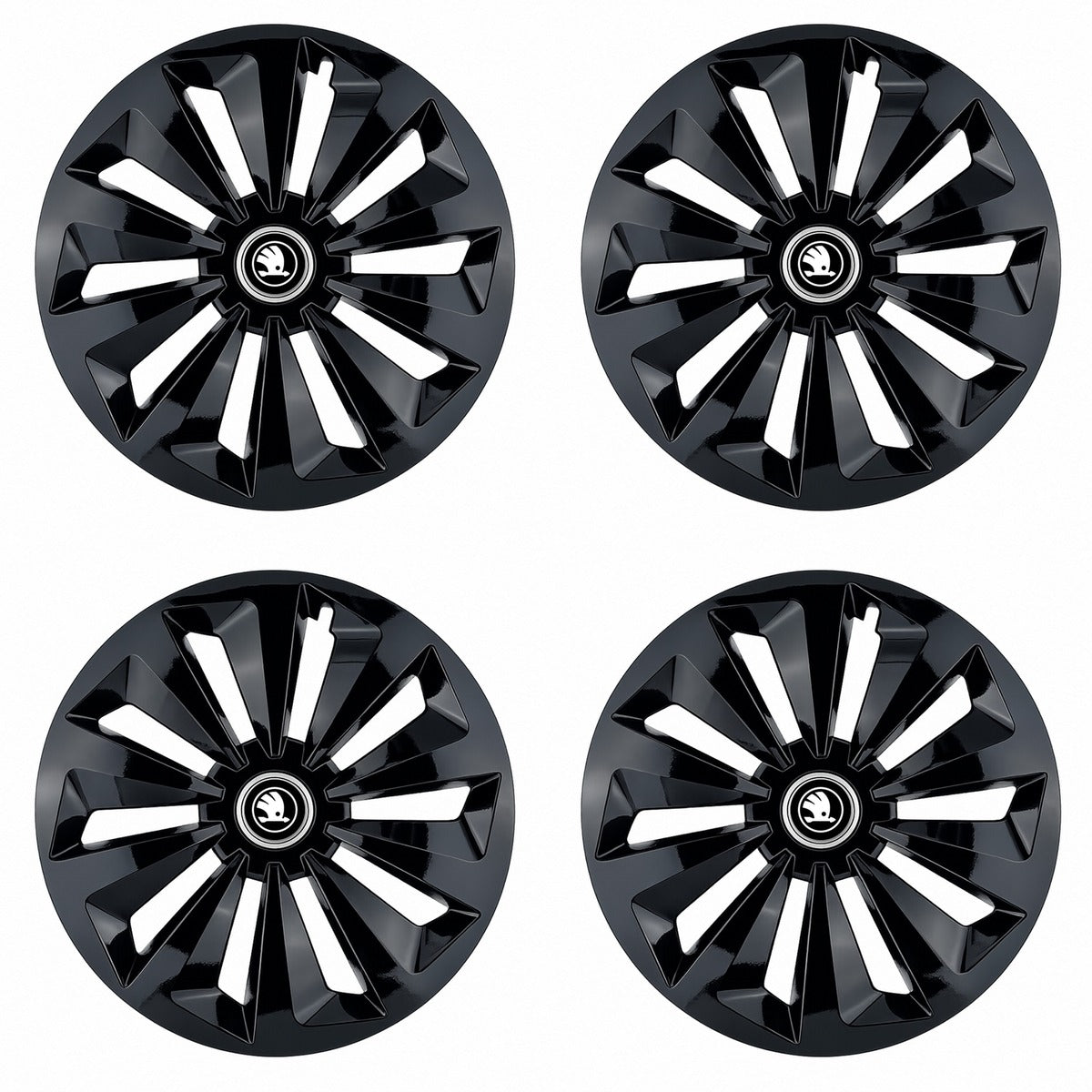 Set 4 capace roti Fox negru R16 Compatibil Cu Skoda Nou