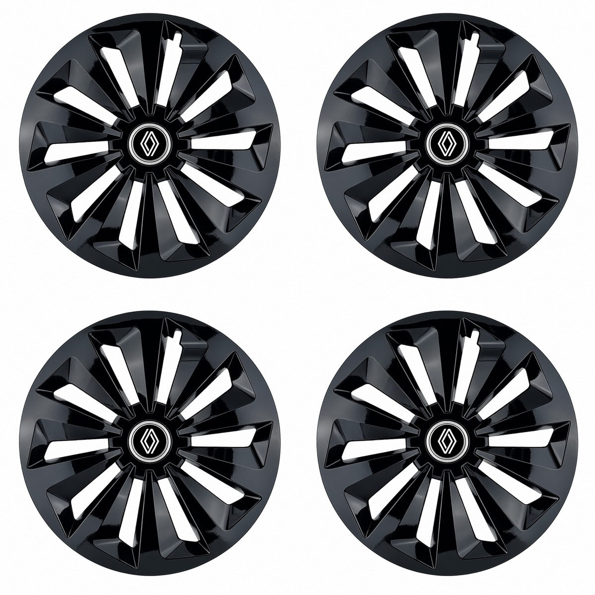 Set 4 capace roti Fox negru R16 Compatibil Cu Renault Nou