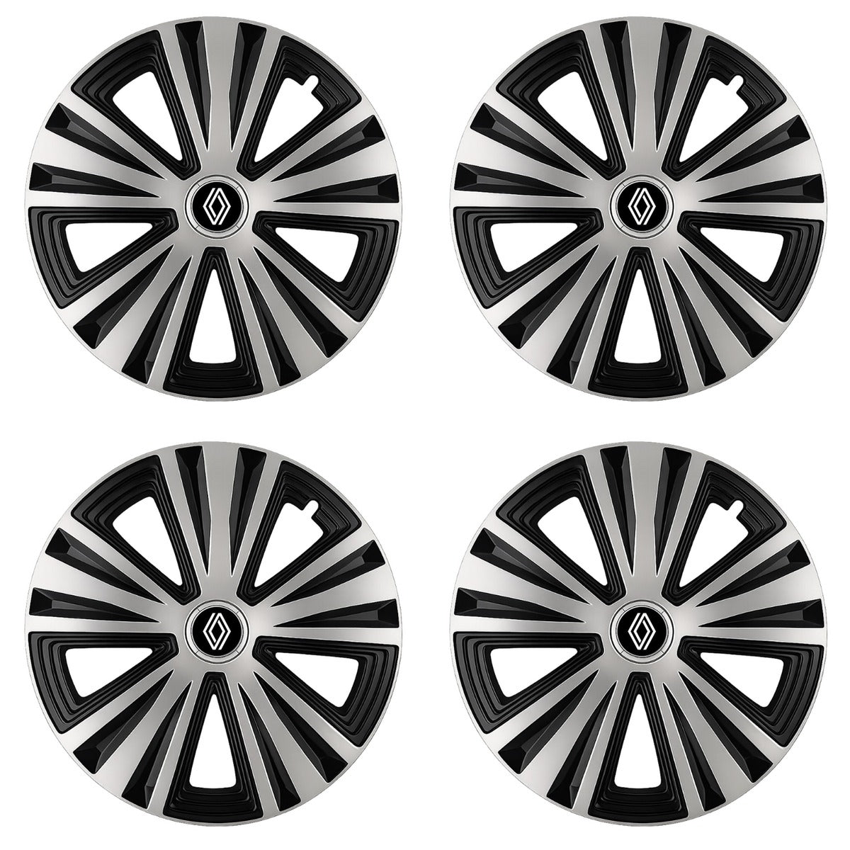 Set 4 capace roti Glory Gri-Negru R14, Compatibil Cu Renault Nou