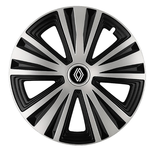 Set 4 capace roti Glory Gri-Negru R15, Compatibil Cu Renault Nou